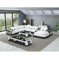 AEA Ledersofa Design Eckgarnitur Ecksofa Luxus Wohnlandschaft led sofa couch Polster