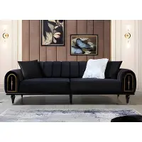 AEA Noir trois places salon canapé rembourré Designer 3-places meubles