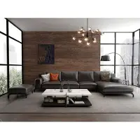 AEA Canapé design Canapé d'angle avec pouf Coussin Salon en L
