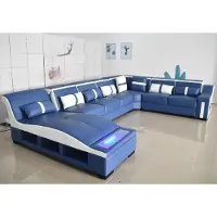 AEA Sofa U-Form Ledersofa Couch Wohnlandschaft Garnitur Design Modern Sofa Ecksofa