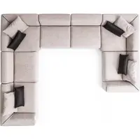 AEA Ecksofa U-Form Wohnzimmer Sofa Couch Beiges Polstersofa Wohnlandschaft