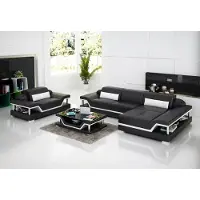 AEA Ecksofa L-Form Sessel Couchtisch Ledersofa Couch Sofa Wohnlandschaft 2tlg. Set