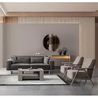 AEA Grau Taupe Sitzgarnitur Polster Sofagarnitur 3tlg Set Textilsofa Stoffsofa