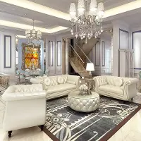 AEA Canapé Chesterfield design 3+2+1 cuir Canapé Canapé rembourré