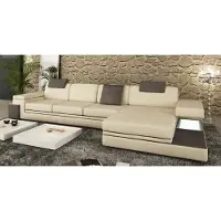 AEA Canapé en cuir design Canapé Coussin Salon d'angle Garniture textile Tachau BB