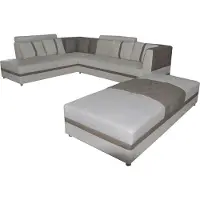 AEA Eck Sofa mit USB Wohnlandschaft Leder Ecke Couchen Polster Sitz Garnitur Hocker