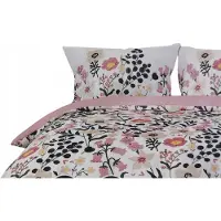 Smukee Ensemble de literie microfibre motif floral 220x200 cm