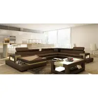 AEA Ledersofa Sofa Ecksofa U-Form Couch Wohnlandschaft Designer Sitz Ecke LEONARDO-B