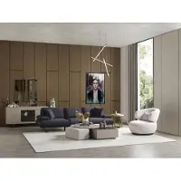 AEA Textil Wohnzimmer Set 3-Sitzer-Sofa Sessel Beistelltisch Couchtisch Sofagarnitur