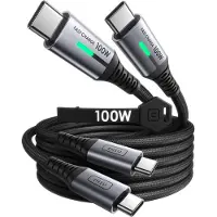 Iniu Câble USB-C vers USB-C , 100W, [2m + 2m], câble de charge rapide Type C, compatible PD 5A et QC 4.0, en nylon