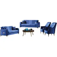 Xl Moebel Gmbh Sofagarnitur Sofa 3+3+1+1 Sitzer Wohnzimmer Set 4tlg Sofas Modern Blau Stil
