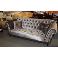 AEA Extra Klasse Chesterfield Textil Samt Polster Couch Sofa Sitz Garnitur QUALITÄT