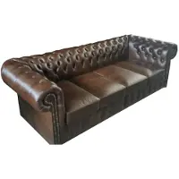 AEA Chesterfield 2,7m XXL Big Sofa Leder Couch 80cm Sitztiefe Polster Sofas Garnitur