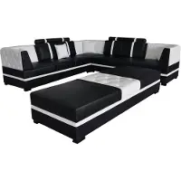 AEA Eck Sofa mit USB Couch Wohnlandschaft Leder Couchen Polster Ecke Sitz Garnitur
