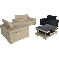 AEA Cuir Moderne XXL Canapé Salon Canapé en cuir Ensemble 2+1+1 + Table Nouveau