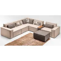 AEA Ecksofa Modulsofa L-Form Stoffsofa Polstersofa Couch Sofa Beige Modern