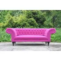 AEA Chesterfield Dreisitzer Design Couch Polster Sitz Sofas Textil Sofa 3Sitzer Pink