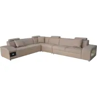 AEA Ecksofa Garnitur Design Modern Sofa + USB Ledersofa Sofa Wohnlandschaft Couch
