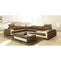 AEA Ledersofa Couch Wohnlandschaft Ecksofa Eck Garnitur Design Modern Sofa G8005
