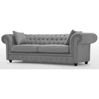 AEA XXL Gris Canapé 4 places Chesterfield Coussin Siège Garniture Cuir synthétique Nouveau
