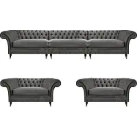 AEA Canapé Chesterfield moderne Canapé rembourré design 3+1+1 places
