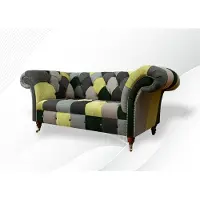 AEA Canapé Chesterfield Canapé rembourré Classique 2 places Cuir synthétique Coloré
