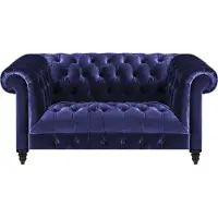 AEA Design Modern Sofa Zweisitzer Couch Chesterfield Blau Wohnzimmer Einrichtung