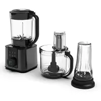 Klarstein Verosteel Robot de cuisine avec blender - Appareil de cuisine multifonction de 1200 W, bol de 1,75L, blender de 1,75 l, 10 vitesses, 6 programmes, presse-agrumes & hachoir à viande