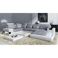 AEA Canapé moderne textile en forme de U Meuble avec lit Fonctions Rangement Gris NOUVEAU