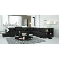 Xl Moebel Gmbh Wohnlandschaft Ecksofa Ledersofa mit USB Eck Couch Designer mit Regal Uster S/W