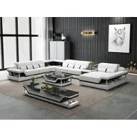 AEA Sofa mit USB Designer Wohnlandschaft U-Form Couch Ecksofa Polster Garnitur