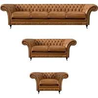 AEA Chesterfield Brown Canapés complets 4+2+1 places Salon Canapé