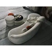 AEA Groupe Canapé rembourré 3 places Puff Canapé 3 places en tissu 4pcs blanc