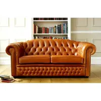 AEA Canapé Chesterfield Coussin Tissu Cuir Canapé Marron Garniture 3 places