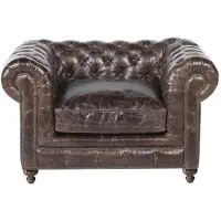 AEA jvmoebel  - Cuir Canapé - Marron Fauteuil Rembourrage Une Place Canapé Garniture