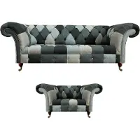 AEA Wohnzimmer Sofa Dreisitze Couch Polstermöbel Sessel Mehrfarbig Chesterfield