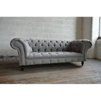 AEA Canapé Chesterfield design, ensemble de 3 canapés, canapé 3 places, fauteuils rembourrés