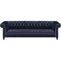 AEA Blau Polster Textil Chesterfield Viersitzer Sofa Couch Wohnzimmer Einrichtung