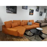 AEA Ecksofa Orange L-Form Wohnlandschaft Sofa Couch Polster Ecke Garnitur Leder Sofas
