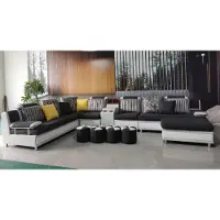 AEA Ecksofa U-Form Wohnlandschaft Sofa Couch Polster Ecke Garnitur Stoff Sofas