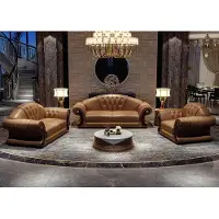 AEA Chesterfield Sofa Couch Polster Couch 3er Couchen Polster Leder Dreisitzer