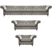 AEA Sitzmöbel Komplett Set 3tlg Wohnzimmer Sofagarnitur Polstersofas Chesterfield