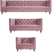 AEA Chesterfield Komplett Sofa Set 3tlg Wohnzimmer Einrichtung Sessel Design Möbel
