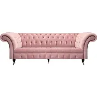 AEA Polstermöbel Sofa Dreisitze Textil Rosa Einrichtung Chesterfield Wohnzimmer