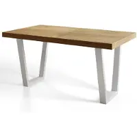 Alpi Möbel Table de Salle à Manger 160x90 cm, Table Cuisine avec des Pieds Métalliques Robustes, Collection Loft Trapez, Craft