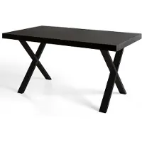 Alpi Möbel Table de Salle à Manger 140x80 cm, Table Cuisine avec des Pieds Métalliques Robustes, Collection Loft X, Noir