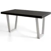Alpi Möbel Table de Salle à Manger 140x80 cm, Table Cuisine avec des Pieds Métalliques Robustes, Collection Loft Trapez, Blanc