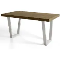 Alpi Möbel Table de Salle à Manger 140x80 cm, Table Cuisine avec des Pieds Métalliques Robustes, Collection Loft Trapez, Lefkas