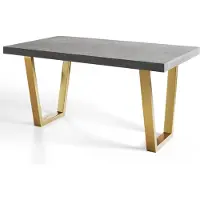 Alpi Möbel Table de Salle à Manger 140x80 cm, Table Cuisine avec des Pieds Métalliques Robustes, Collection Loft Trapez, At clair