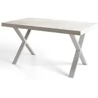 Alpi Möbel Table de Salle à Manger 120x220 cm, Table Extensible avec des Pieds Métalliques Robustes, Collection Loft X, Marbre